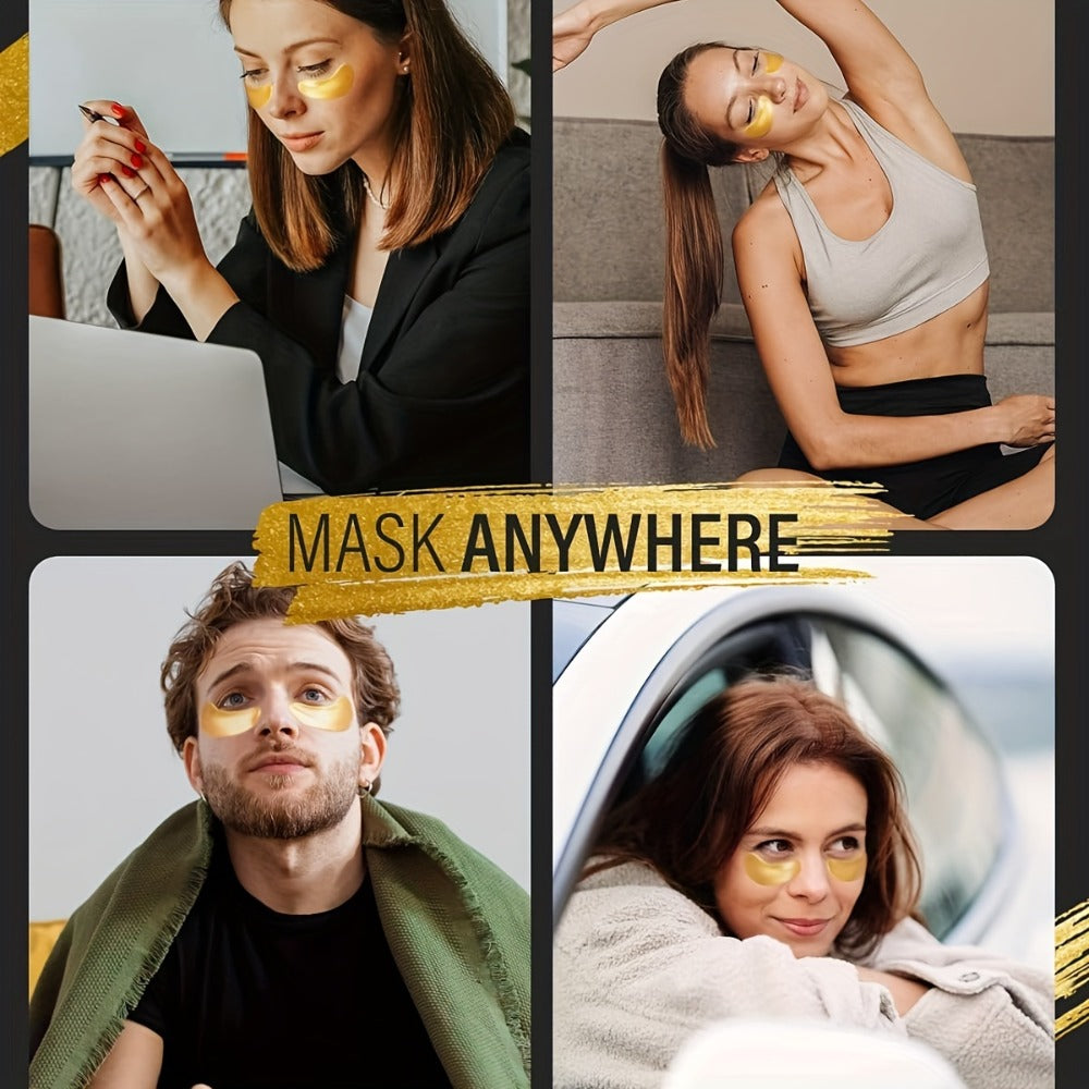 Gold Collagen Under Eye Patches 25 Pairs Gel Eye Masks — Hydrating Anti-Aging for Dark Circles Puffiness Swollen Eyes Fine Lines Deep Moisturizing Eye Treatment Women Men All Skin Types