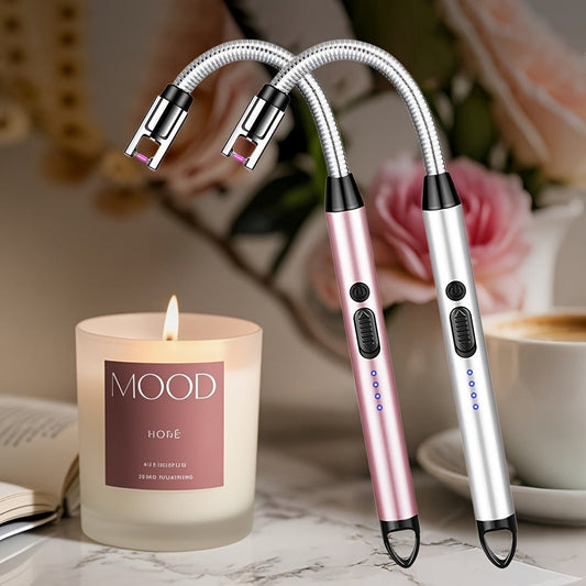 Electric Arc Candle Lighter with Flexible Neck, USB Rechargeable, Color and Set Options