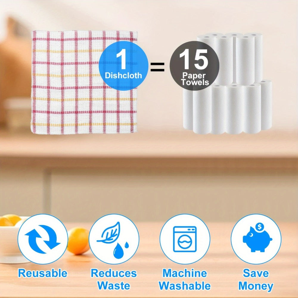 Kitchen Cleaning Cloths 24 Pack Soft Absorbent Reusable Dish Towels Square Dishcloths Durable Multi-Purpose Cleaning Rags for Home Kitchen Assorted Holiday Patterns Christmas Halloween Thanksgiving
