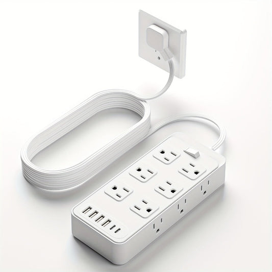 Power Strip with 12 AC Outlets, 6 USB Ports and a 5 ft Flat-Plug Cord