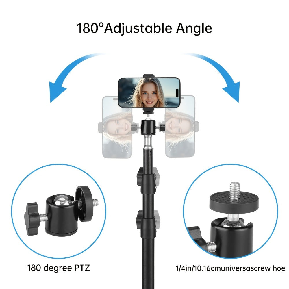 Adjustable Photography Light Stand Foldable Floor Tripod – Portable Collapsible Studio Stand for Camera, Softbox, LED Video Light, Reflector & Umbrella, Content Creator & Studio Lighting Setup