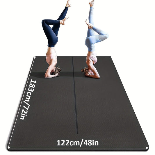 TPE Exercise Mat, 72 x 48 Inches, Black Non-Slip Surface for Yoga and Pilates