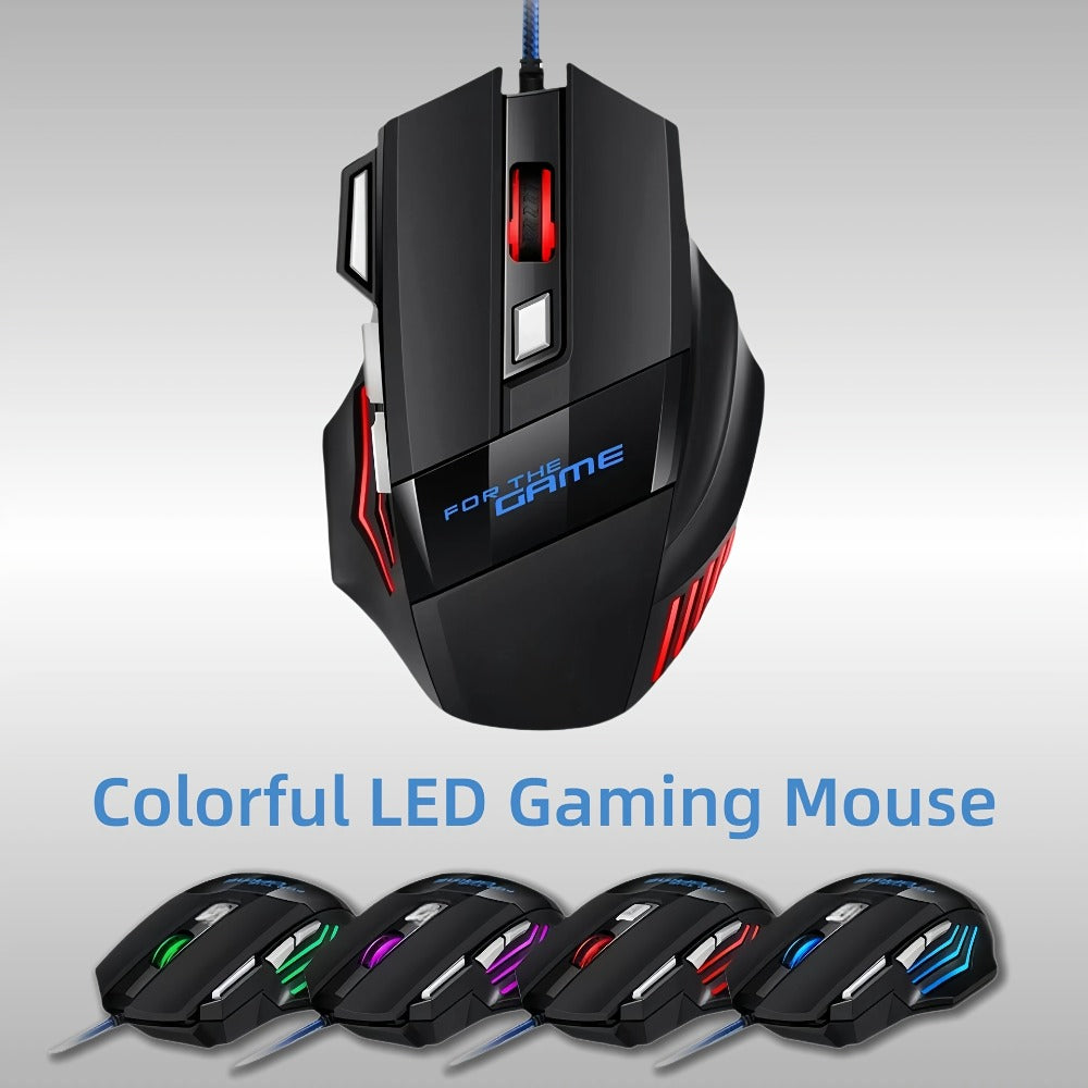 Programmable RGB Gaming Mouse Wired Ergonomic Pro-Grade with Turbo Click Multi-Mode DPI Sensitivity Dynamic RGB Lighting Forward Back Buttons USB Plug & Play for PC Laptop Mac Multiple Models