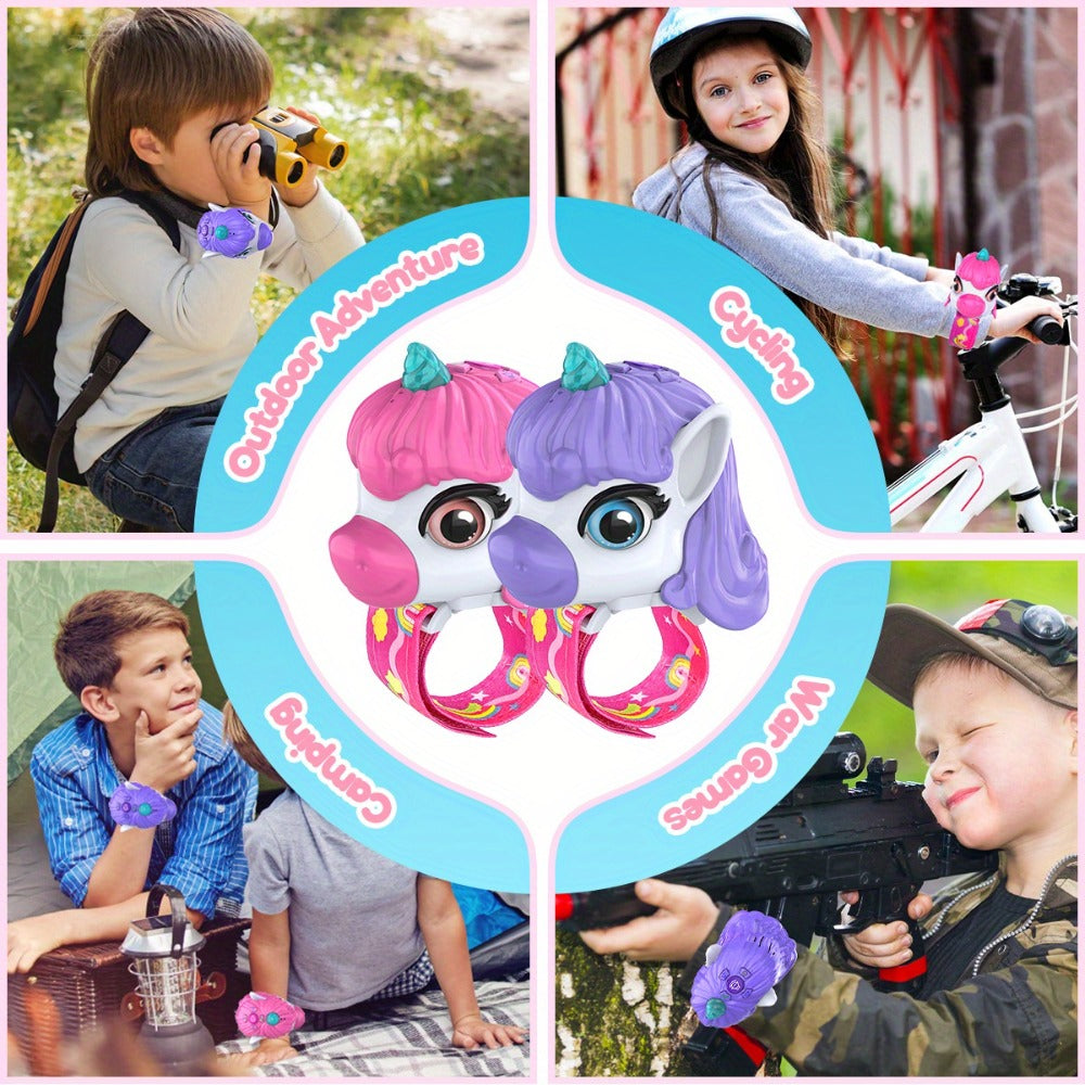 Unicorn Walkie Talkies for Kids 2 Pack, Glow in the Dark, Long Range 2-Way Radio Toy for Boys & Girls Ages 3-12, Outdoor Adventure Camping Hiking, Birthday Christmas Halloween Back to School Gift, Pink & Purple