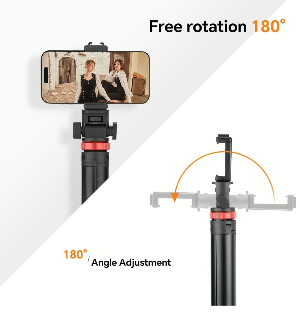 83 Inch Tall Phone Tripod Adjustable with Wireless Remote & Stable Base – Upgraded Extra-Tall Retractable Stand for iPhone 17/15/14, Android & Camera, Live Streaming, TikTok & Short Video Content