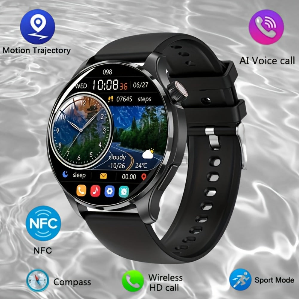 OLED Smartwatch 2.01 Inch Round Screen 95% Screen Ratio Fitness Tracker Running Cycling Walking Step Counter Music Control 300mAh Battery Lightweight Silicone Band Men Women 7 Styles Black Gray 2026