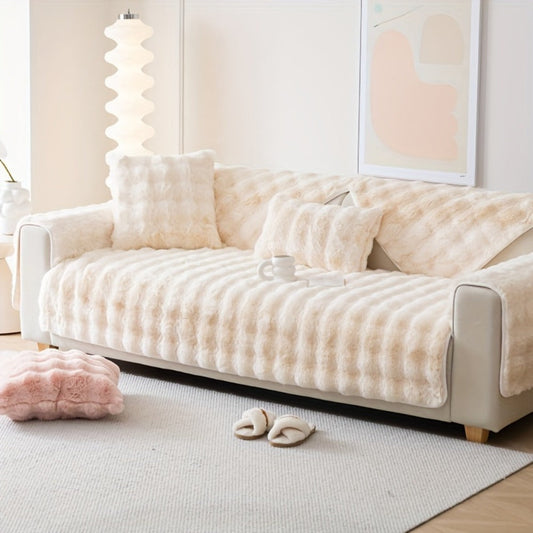 Sofa Covers in Faux Rabbit Plush, Individually Sold Seat and Accent Pieces