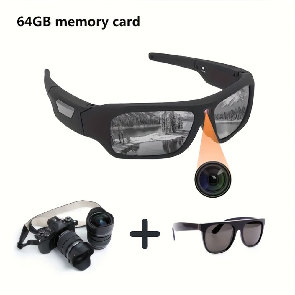 4K Camera Glasses UHD Sports Action Cam - 2-Hour Recording, Body Camera Wearable, Bike Running Cycling Recorder, Meeting Minutes, 3840x2160P 30fps, Optional 64GB, Models A31 A33 S36