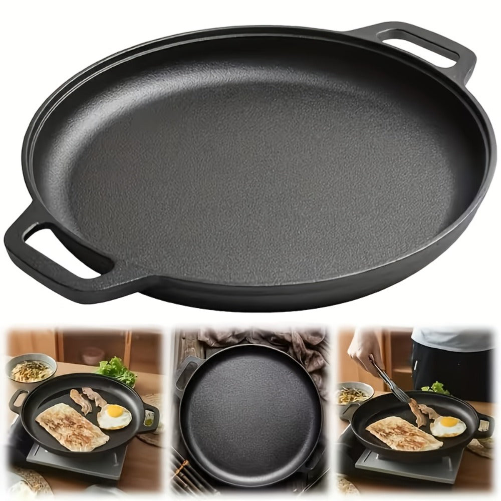 Pre-Seasoned Cast Iron Skillet Set 2 & 3 Piece – Non-Stick Durable Even-Heating Pan for Pizza, BBQ & Pancakes | Oven, Stovetop, Grill & Campfire Safe Versatile Home & Outdoor Cooking Cookware