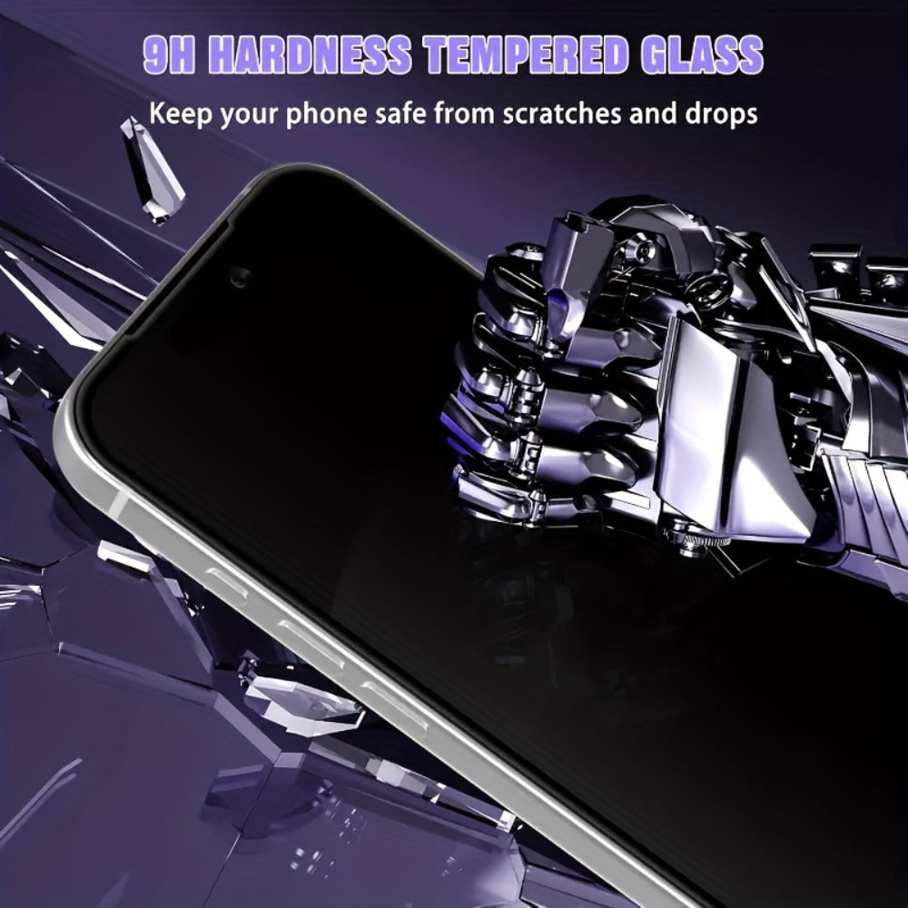 Anti-Spy Tempered Glass Screen Protector for iPhone – 9H Full Coverage Privacy Film, HD Blackout, Fingerprint Resistant, Face ID Compatible, iPhone X XS XR 11 12 13 14 15 16 17 Pro Max Plus Air