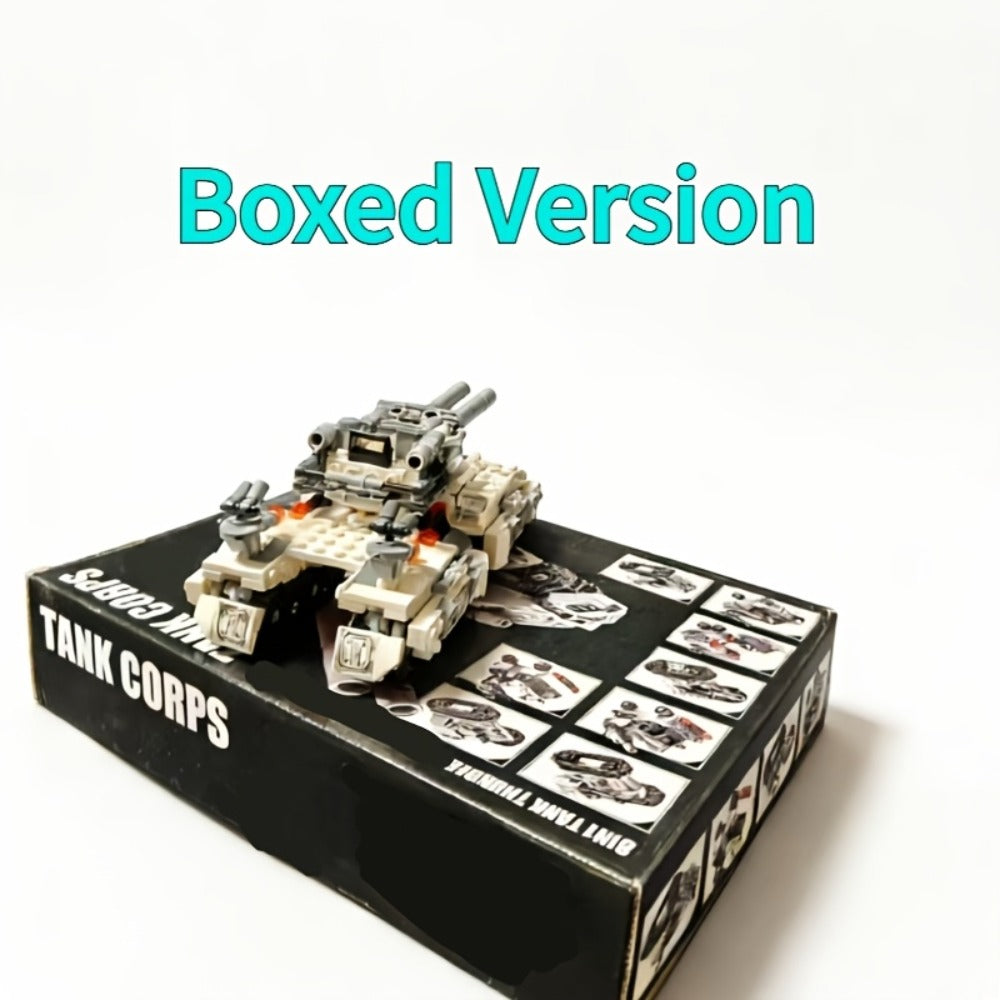 8-in-1 Snow Tank Building Block Set, 1628 Pieces, 9 Military Models