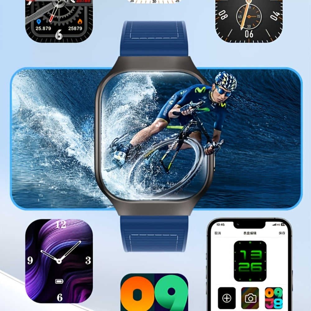 Curved Screen Smartwatch 1.96" HD 360° Panoramic Display, Bluetooth 5.2 Wireless Calling, Heart Rate Sleep Fitness Tracker, Rechargeable Battery, Outdoor Sports Fashion Watch for Men & Women