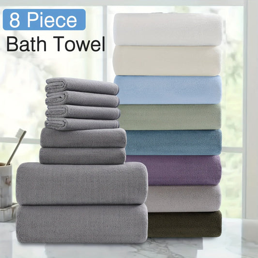 Bath Towel Set, 20-Piece Microfiber with 8 Bath Towels and 12 Washcloths