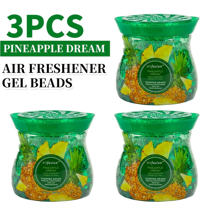 Air Freshener Scented Beads 3-Pack – Long-Lasting Fragrance Beads, Multi-Purpose Odor Eliminator for Home, Car, Closet, Bathroom & Office, Essential Oil Aromatherapy, 6 Scents Available