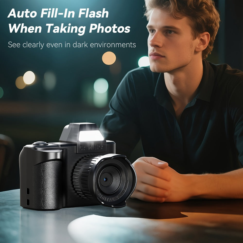 Mini Pocket Camera Retro Vintage Thumb Size with LED Flash, Multiple Filters & 64GB Memory Card – USB Rechargeable Keychain Digital Camera for Kids, Teens & Creative Photography Gifts