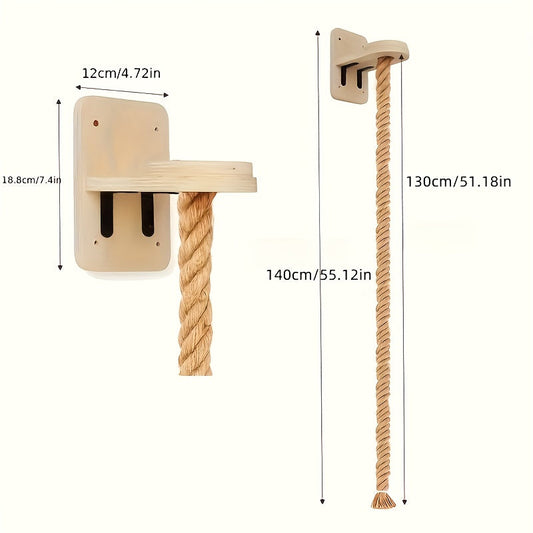 Cat Wall Climbing Rope and Jumping Platform, Wall-Mounted Hemp Rope Styles