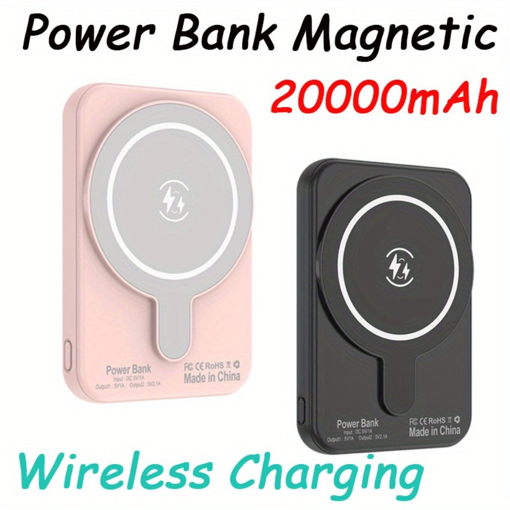 Magnetic Wireless Power Bank 20000mAh for iPhone 16 15 14 13 12 Pro Max Plus – Mini Portable Charger with Fast Charging USB-C Output, Slim External Battery Pack, Great Gift for Travel & Daily Use