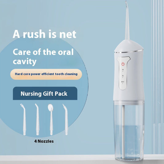 Cordless Water Flosser with Orthodontic Tip, USB Rechargeable Portable Oral Irrigator, 3 Modes, 4 Nozzles