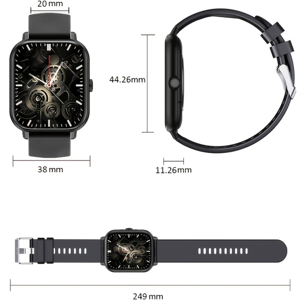 Smart Bracelet Smartwatch 1.83" Full Touch – Wireless Calling, Message Notifications, Fitness & Multi-Sport Tracker, Heart Rate Monitor – Unisex Android & iPhone Watch Jet Black Pink Silver