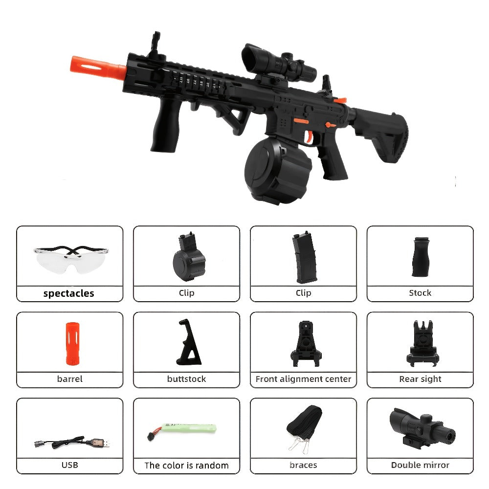 USB-Rechargeable Splash Ball Toy Gun, Rifle-Style Outdoor Blaster