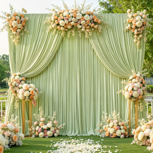 Party Backdrop Curtains 2-Pack 59x85 Inch – Soft Non-Transparent Wrinkle-Free Fabric with Pole Pocket for Wedding, Birthday, Christening, Bridal Shower, Christmas & Holiday Decoration
