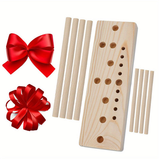 Wooden Wreath & Bow Maker Craft Tool Set for DIY Holiday and Party Decorations