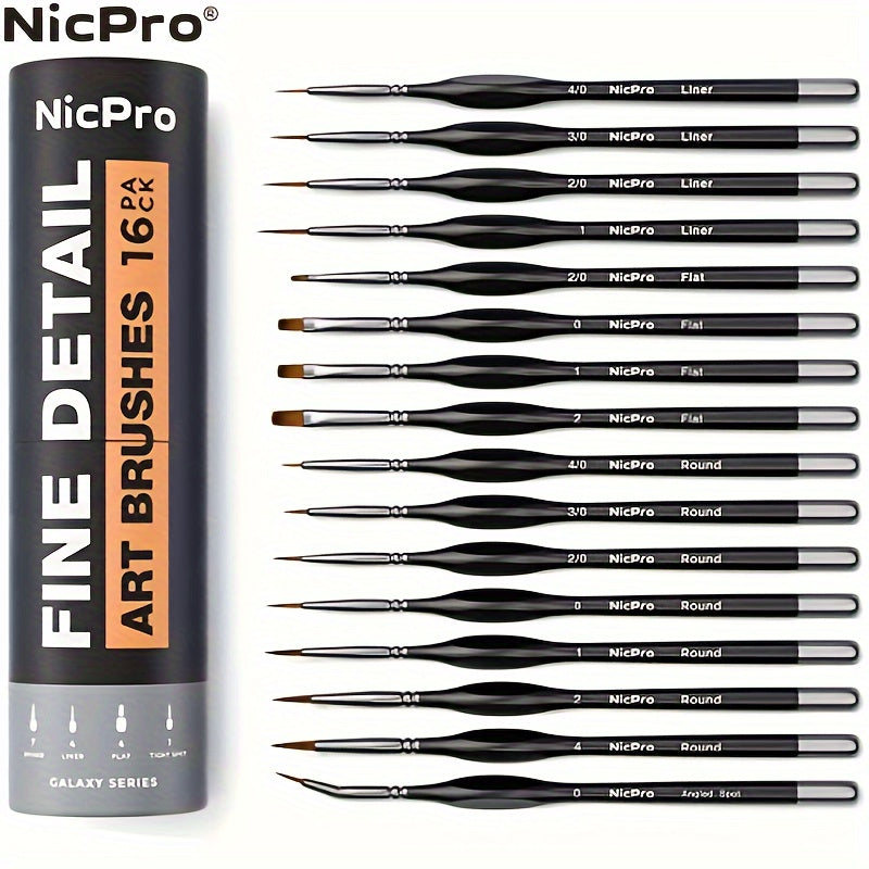 Miniature Paint Brush Set 16 & 24 Pcs – Professional Fine Detail Painting Kit with Brush Holder & Carry Bag | Acrylic Watercolor Oil Warhammer DnD Model Brushes | Gift for Artists Hobbyists Ages 14+