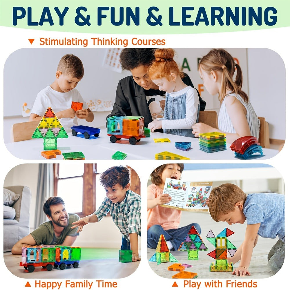 102-Piece Animal Village Magnetic Building Set with House Shapes