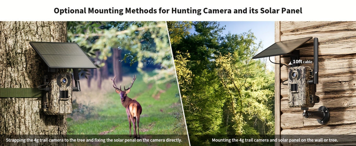 4G LTE Cellular Trail Camera Solar Powered with Night Vision & HD Live View – Built-in SIM Card, 0.2s Trigger Speed, IP65 Waterproof, No WiFi Needed, Hunting & Wildlife Camera