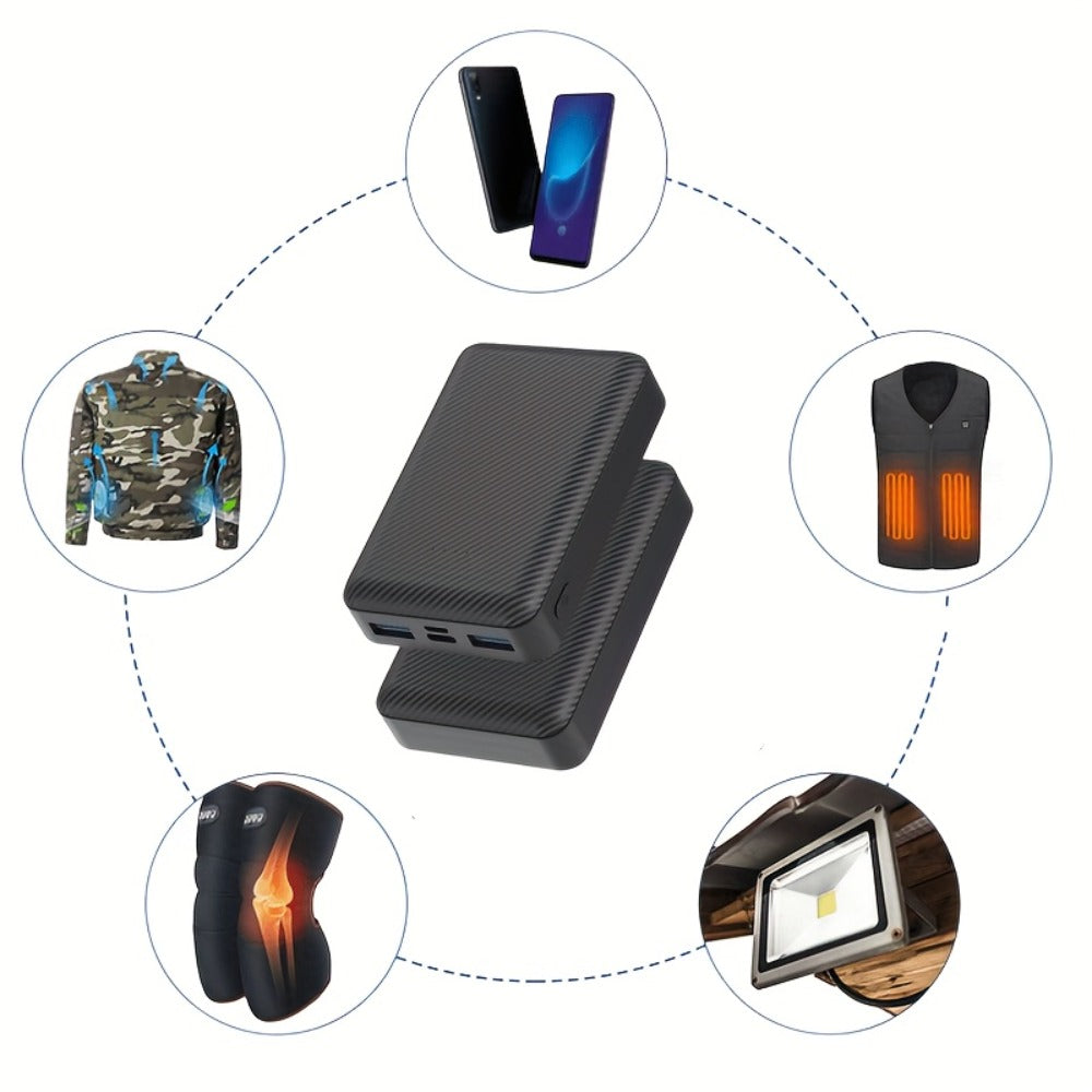 20000mAh Power Bank for Heated Vest Jacket Gloves Scarf Socks – 5V 3A Fast Charging USB Battery Pack, Portable Rechargeable Power Supply for Electric Heated Clothing & Winter Outdoor Gear