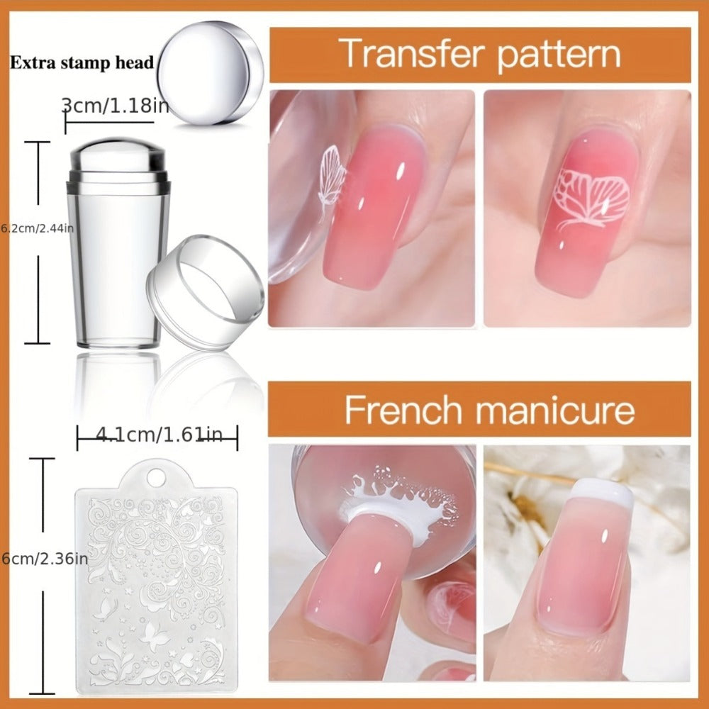 Nail Stamping Plates Set with Stamper & Scraper - Stainless Steel Nail Art Stamp Kit for Beginners & Pros, 14/15/26pcs Holiday Manicure Design Bundle, Christmas Birthday Gift