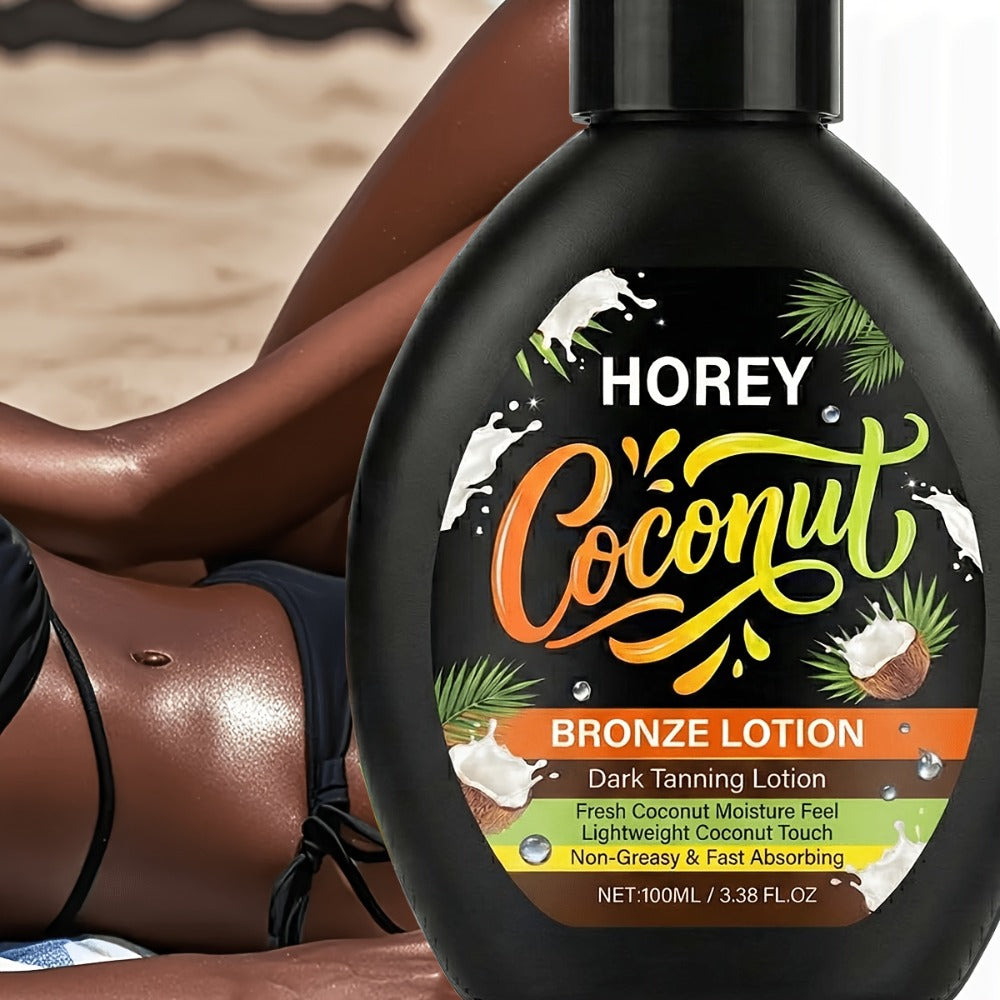 Self Tanner Tanning Lotion with Coconut Oil 100ml for Darker Skin Moisturizing Sunless Tanning Body Lotion Natural Glowing Bronze Skin Hydrating Streak-Free Lightweight Formula Summer Glow