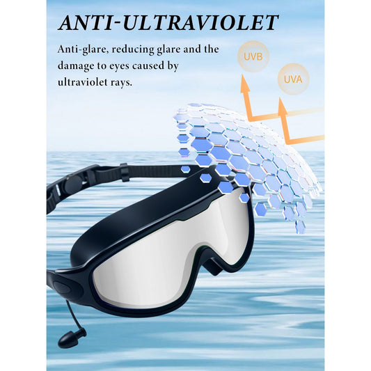 Swim Goggles, 2 Pairs with Anti-Fog Lenses, Adjustable Straps and Accessory Kit