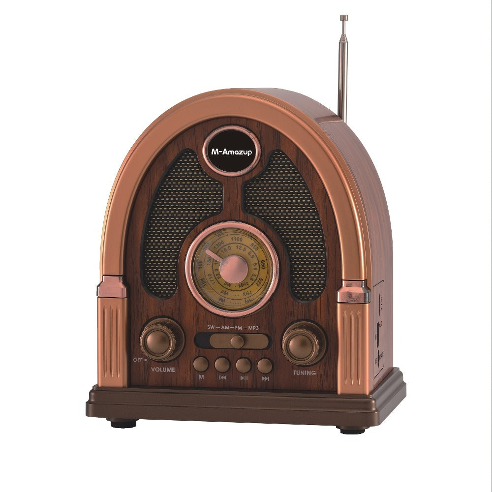 Portable AM FM SW Radio Bluetooth Speaker, Multi-Function Wireless Speaker with TF Card Player, Stereo Sound, Rechargeable, for Home Outdoor Camping Travel Elderly