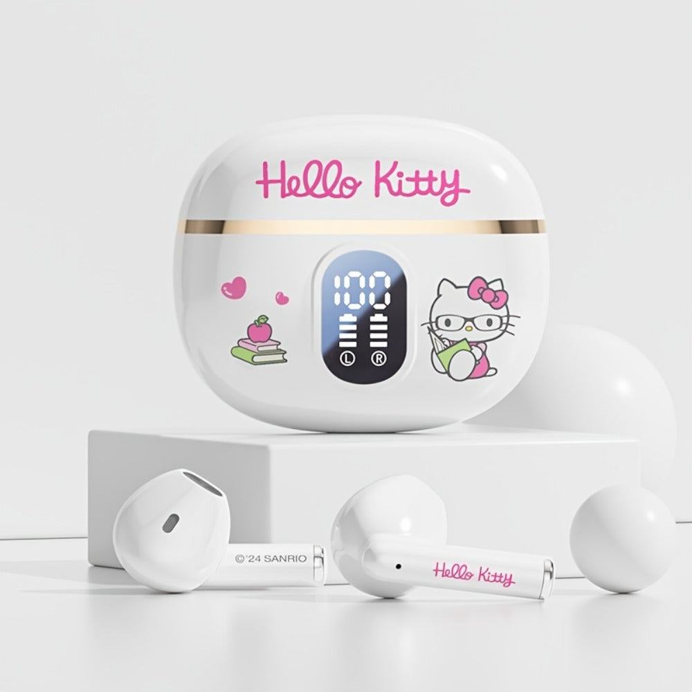 Sanrio Hello Kitty Kuromi Cinnamoroll Bluetooth Earbuds Cute Wireless Earphones 3 Styles Power Display Gaming Earbuds Easy to Carry for Daily Exercise Study Outdoor Holiday Birthday Gift