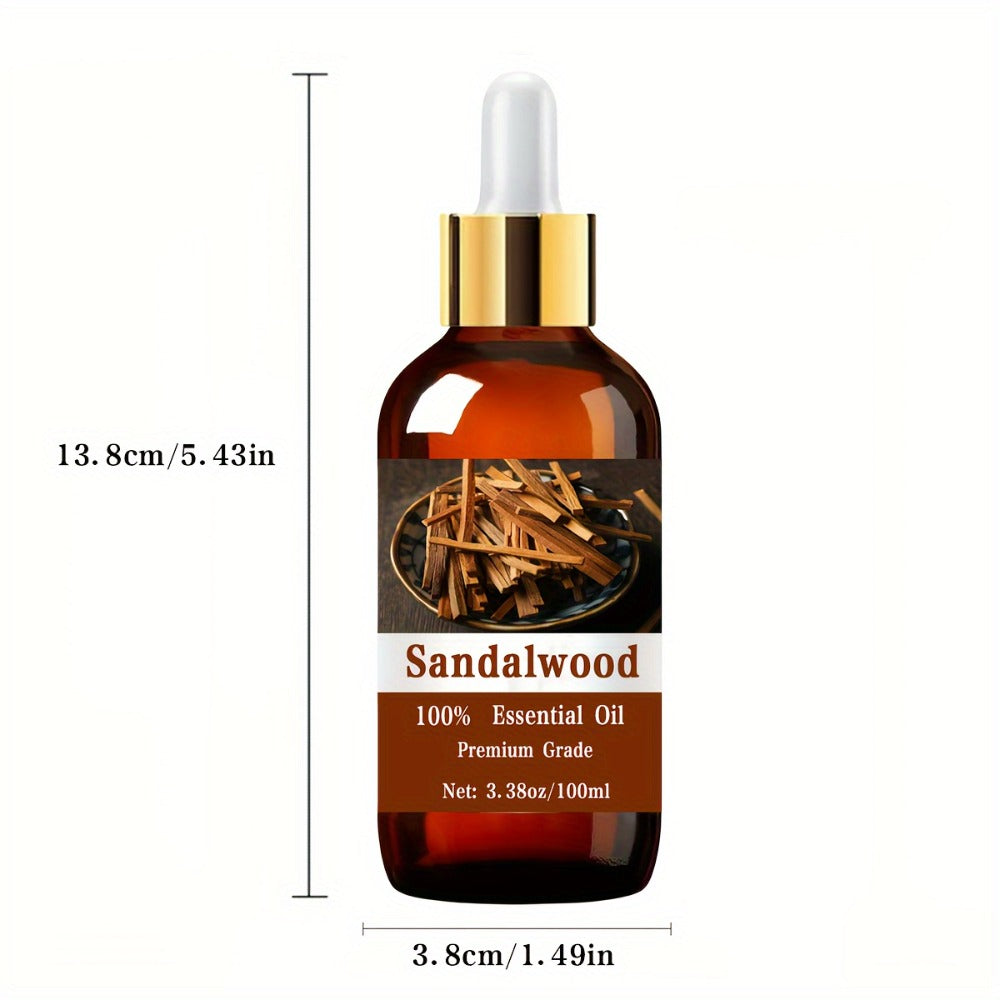 Pure Sandalwood Body & Hair Oil 100ml – Moisturizing Essential Oil for Skin Care, Scalp Treatment & Relaxing Massage | Warm Woody Aromatherapy Oil | Nourishing Gift for Women & Men, 3.38 fl oz