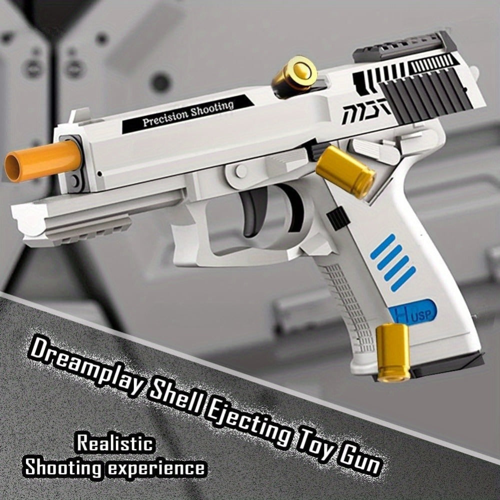 USP Soft Clip Toy Gun Pistol with Continuous Shooting – 100 Bullets & 2 Magazines Rapid Fire Foam Blaster for Kids Boys Girls Ages 6+, Outdoor Shooting Game Halloween Thanksgiving Christmas Birthday Gift