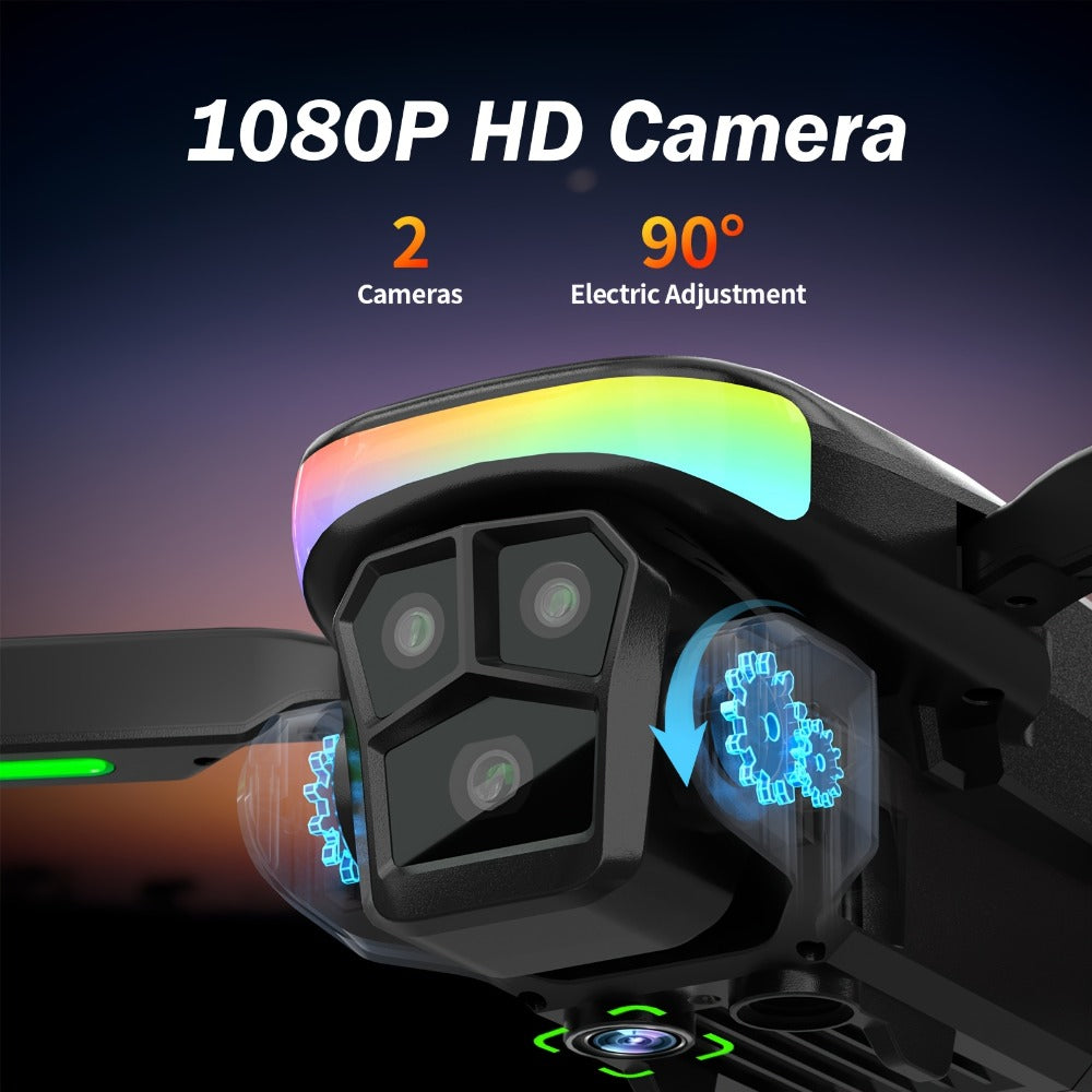 LCD Screen Drone Dual Cameras Brushless Motor Foldable RC Quadcopter Altitude Hold 3D Flips Headless Mode One-Key Takeoff Landing 32G SD Card | Beginner Adult Drone Gift for Kids Boys Girls