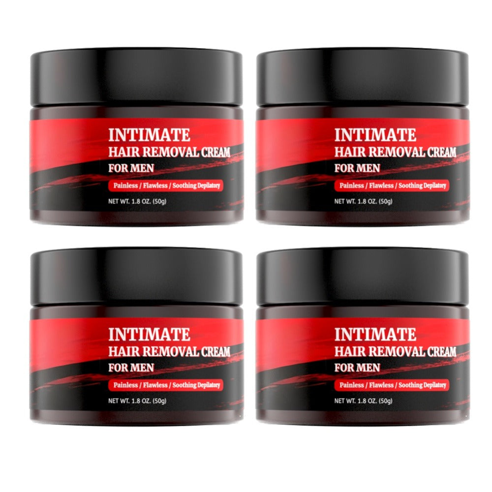 Intimate Area Hair Removal Cream for Men with Plant-Based Squalane Fast-Acting Painless Depilatory for Groin Chest Back Body Sensitive Skin 50g 1-5 Pack Razor-Free Smooth Skin