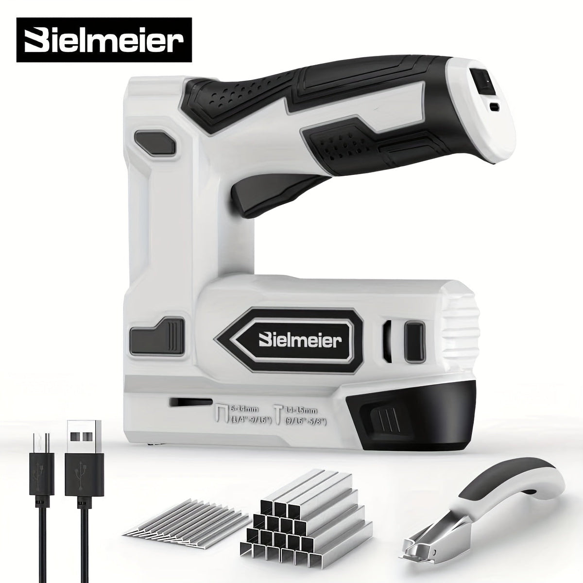 Cordless Stapler Brad Nailer 2-in-1 4V / 20V No Compressor – Lightweight with Battery, Charger & 1600pcs Nails & Staples, for Carpentry, Home Improvement, Upholstery & DIY – Multiple Colors & Upgrade Versions