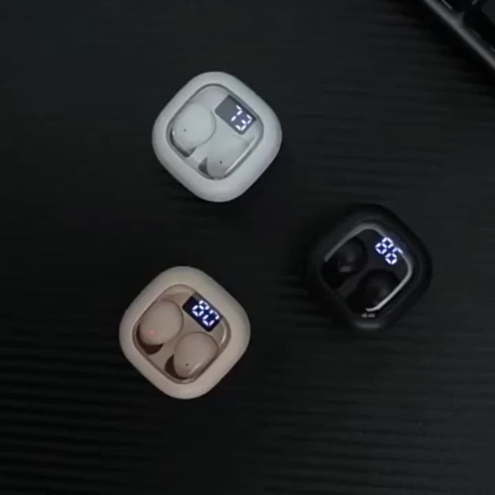 Mini Wireless Earbuds with Charging Case, Ultra-Long Battery Life, Universal Phone Control, Compact True Wireless Earphones Compatible with iOS & Android, Lightweight In-Ear Headphones for Music Calls Travel Work