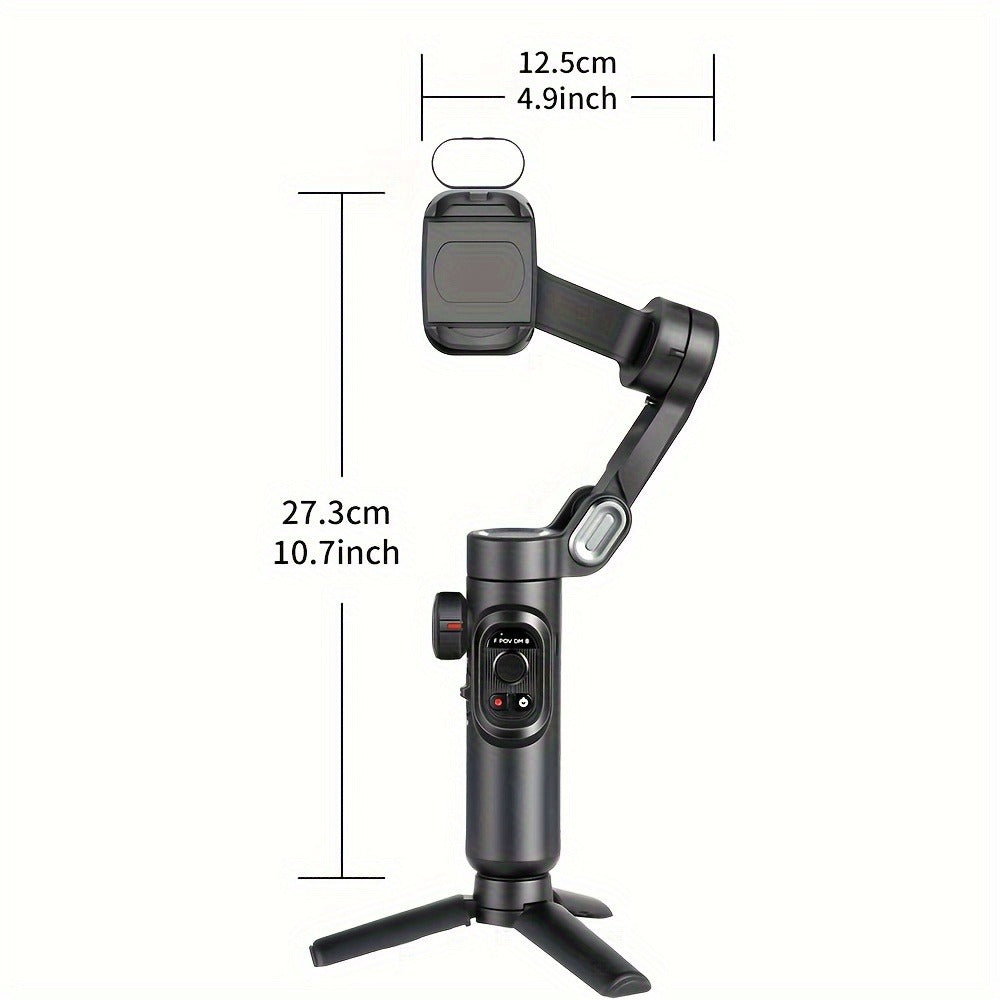 AOCHUAN Smart XE 3-Axis Phone Gimbal Stabilizer with AI Face Tracking & RGB Fill Light – Foldable Handheld Stabilizer, 360° Rotation, 2550mAh Battery, Anti-Shake for Vlogging, Live Streaming & Filming