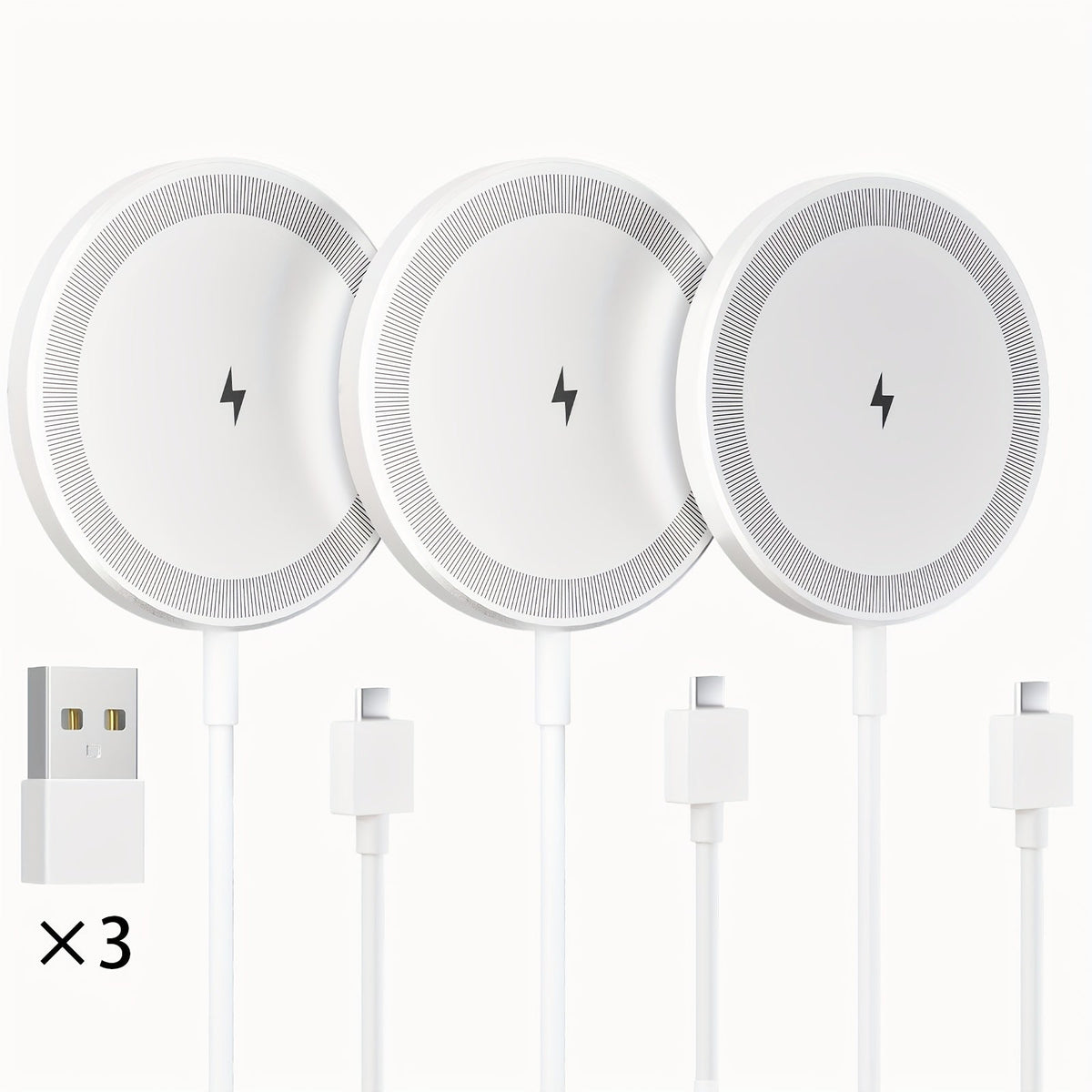 Ultra Slim Magnetic Wireless Charging Pad 15W Multi-Pack – 2-Pack & 3-Pack Value Set for iPhone 17 Air 16 15 14 13 12 11 Pro Max & AirPods 4 3 2 Pro | 0.6cm Thin 65g Portable Travel Charger | White Black