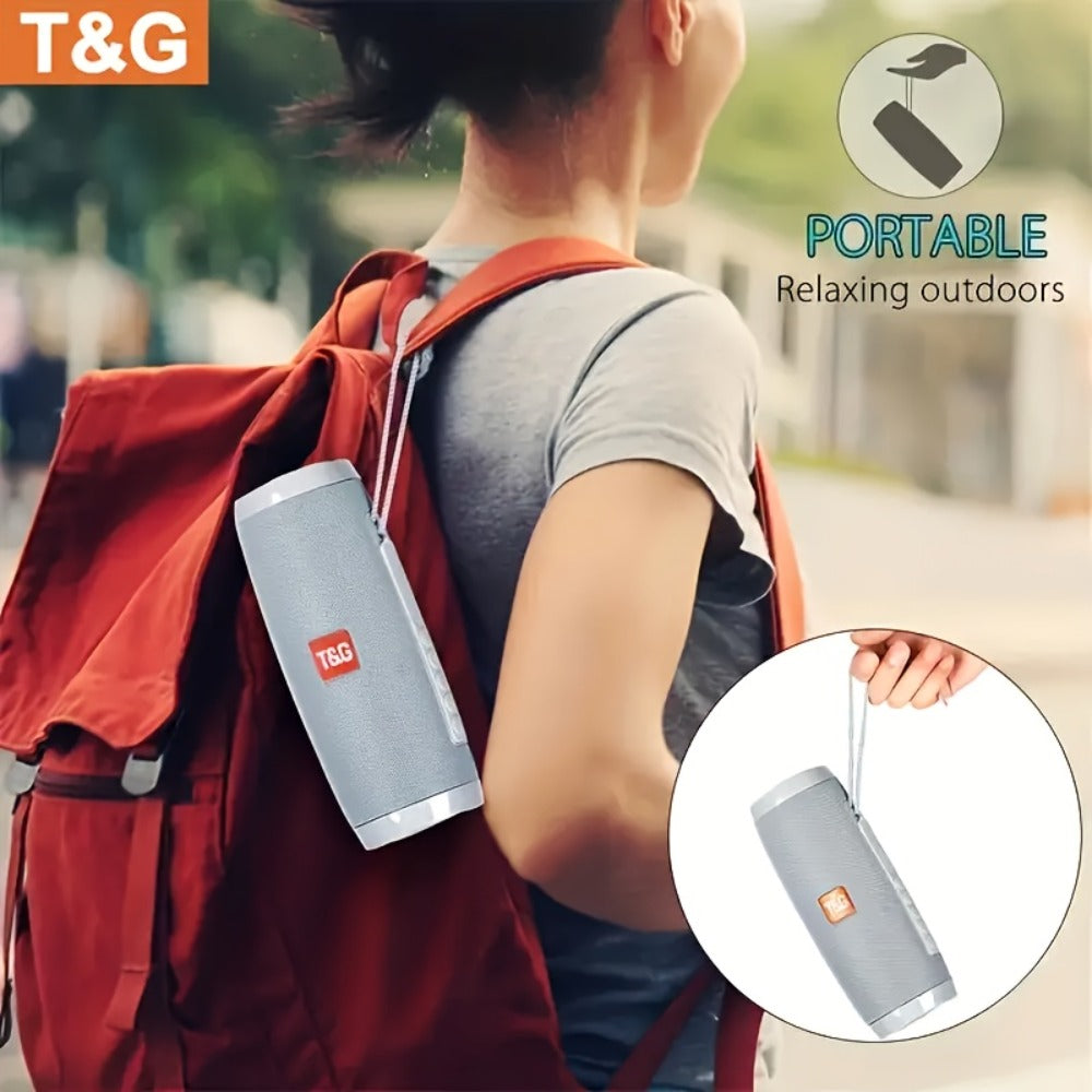 TG157 10W Dual Bluetooth 5.0 Speaker with LED Flash Lights, 5.1 Surround Sound, TF Card AUX USB FM Radio, 1200mAh Rechargeable Compact Wireless Speaker for Outdoor Camping Travel & Home Use