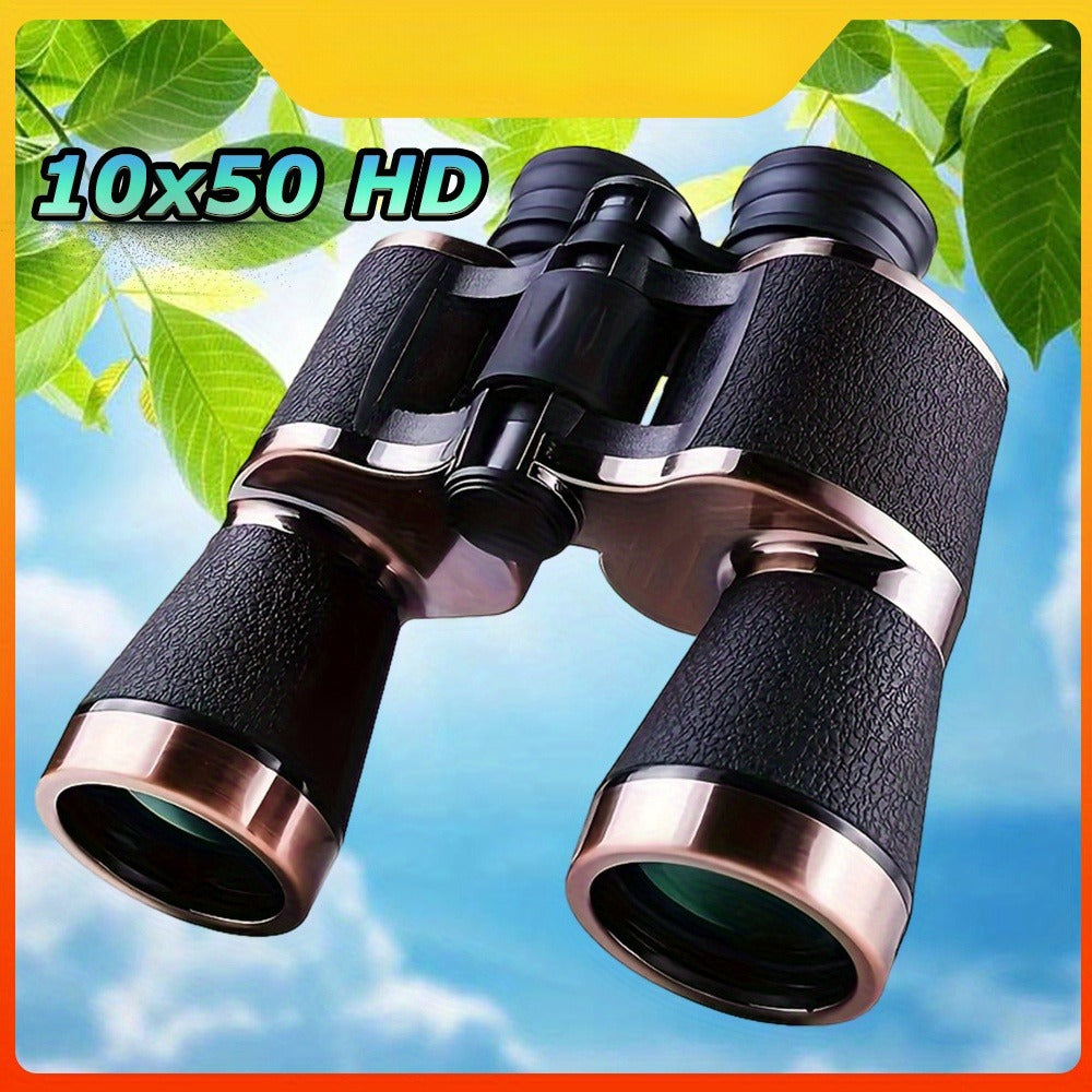 10x50 HD Binoculars for Adults, Professional Compact Long-Range Telescope with FMC Coating & BAK4 Prism, Durable Rubber Grip, Ideal for Hiking, Camping, Bird Watching, Football Games, Concerts