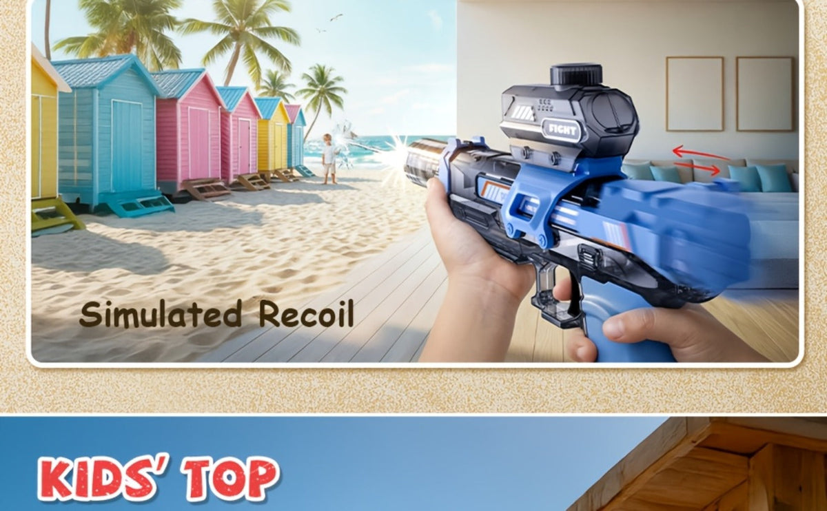 Kids Sound & Light Electric Water Gun Ages 3-8 – Auto Squirt Blaster with Large Tank & LED Effects, Summer Outdoor Pool Beach Backyard Party Toy, Birthday Gift for Boys & Girls, 1pc or 2-Pack