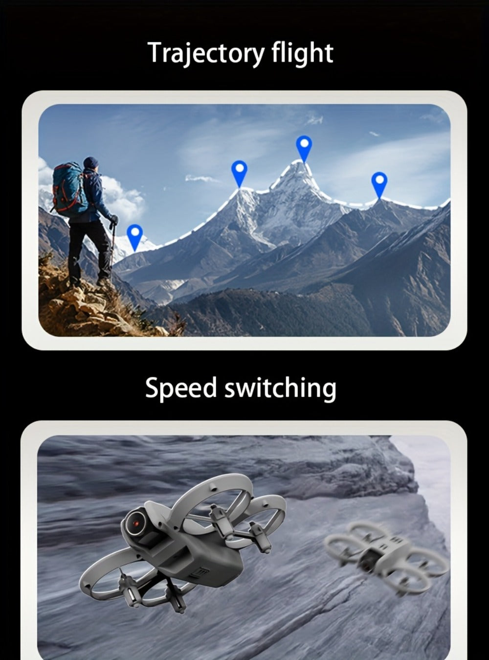 Mini 4K FPV Drone 180° Rotating Dual Camera Optical Flow Positioning Dual Batteries 360° Flip One-Key Takeoff Anti-Shake | RC Quadcopter Toy for Beginners Boys Girls Kids | Birthday Christmas Gift