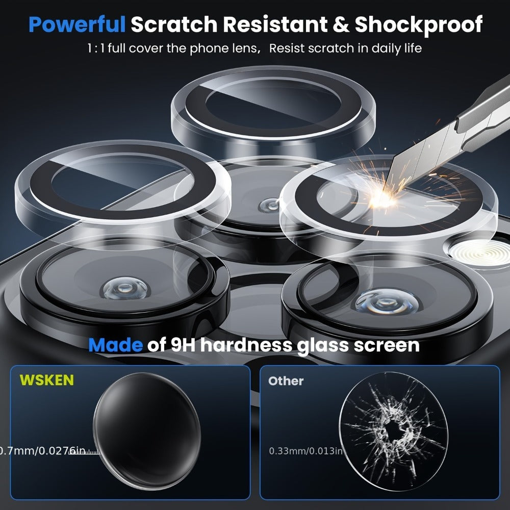 iPhone Camera Lens Protector 5PCS Multi-Color Set – Rear Camera Cover for iPhone 11 / 14 / 14 Plus / 15 Pro / 15 Pro Max, Gold Silver Black Gray Rainbow, Scratch & Drop Protection