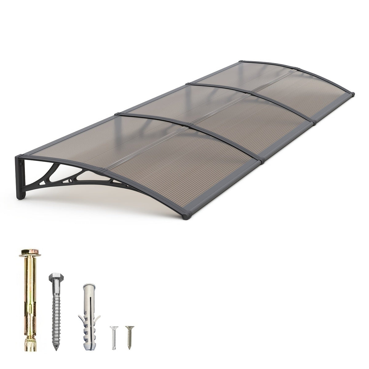 Window Awning Door Canopy Polycarbonate Overhang – UPF 50+ UV & Rain Protection, Leak-Proof Hollow Sheet, Weather-Resistant Outdoor Patio Awning for Doorways, Windows, Storefronts – Multiple Sizes & Colors