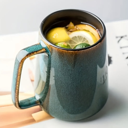 Large Ceramic Coffee Mug with Big Handle, Microwave & Dishwasher Safe, Color Options